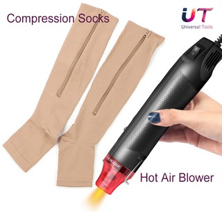 Zipper Compression Socks Zip Leg Support Medical Compression Stockings Vein Socks Below Knee 1 Pair (1)