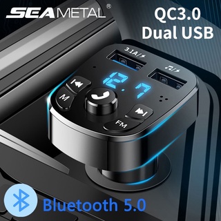 SEAMETAL QC3.0 Dual USB Car Charger FM Transmitter Modulator Bluetooth 5.0 Hands-free MP3 Player Cars Accessories