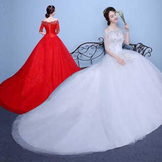 Fashion Elegant Big Long Tail Wedding Dress Bridal Gown