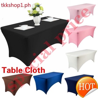 ❤ Hot Sale ❤Outdoor wedding event rectangular elastic tablecloth bar cocktail table cover decor (1)