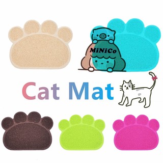 MiNiCo~Pet Cat Mat Paw Print PVC Anti-skid Footprint Pet Litter Cleaning Mat Pad Easy To Clean