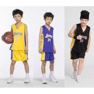 NBA Los Angeles Lakers No.24 Kobe Bryant Kids Basketball Jersey Set 3 Colours g8nY