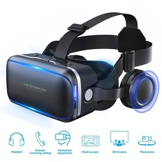 SHINECON VR Glasses Virtual Reality Headset with Earphones + Joystick Bluetooth Game Controller (1)