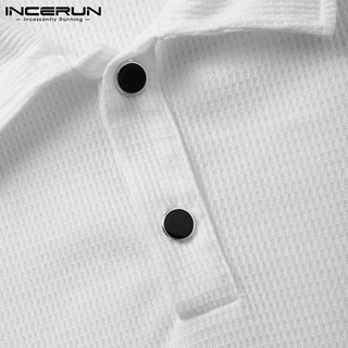 INCERUN Men 2Colors Korean Style Fashion Short Sleeves Lapel Collar Polo Shirts (8)