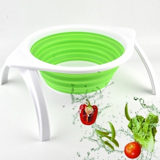 Stat Collapsible Colander Foldable Vegetable Fruit Storage Basket Drainer with Foot Stand Handle Kitchen Food Strainer