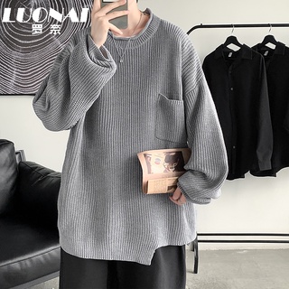 Japanese Sweater Male Loose Long-Sleeved Sweater Spring Autumn Trend
