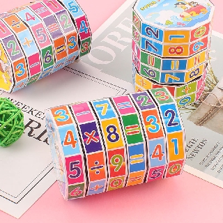 ◊Cylindrical Plastic Rubik s Cube Children s Digital Rubik s Cube Educational Toys