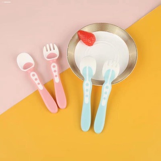 Baby Tableware✴﹉CiCi 2in1 Baby Silicone Toddler Utensils Tableware Spoon Fork Set Kid Self Feeding T