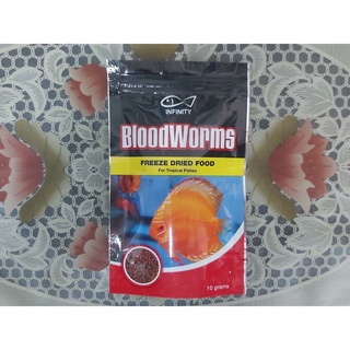 Sumabog ang gulat Infinity BloodWorms Freeze Dried Food For Tropical Fishes 10grams - Aquapet