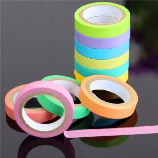 10 Pcs Rainbow Roll Washi Sticky Paper Tape Masking Tape Self Adhesive Tape Scrapbooking Decorative (4)
