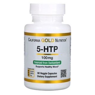 BeautyCalifornia Gold Nutrition, 5-HTP, Mood Support, G. Simplicifolia Extract, 100 mg, 90 Veggie Ca