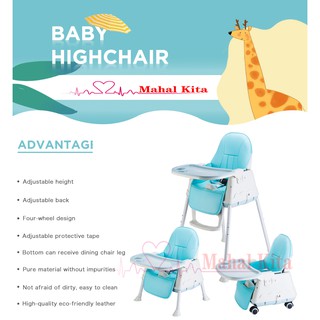 Mahalkit Foldable High Chair Booster Seat For Baby Dining Feeding Adjustable Height & Removable Legs (1)