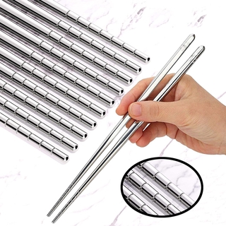1 Pair Premium Reusable Metal Stainless Steel Chopsticks / Lightweight Easy to Use Metal Chopstick / Environmental Tableware