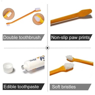 ◕Pet Toothpaste Toothbrush Set Teeth Hygiene Oral Care Kit for Cat Dog Puppy Cleaning Supplies