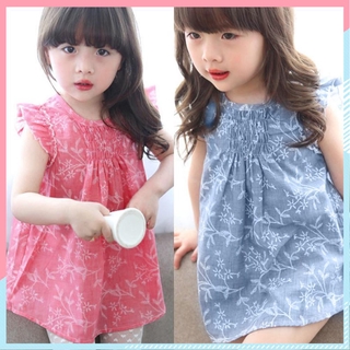 Baby Girls Summer Cute Dress Kids Short Sleeve O-neck Floral Princess Party Dresses for Girl