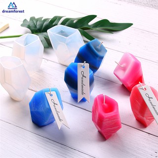 DF Silicone 3D Candle Mold DIY Geometric Stone Shape Aroma Candle Mould Small Soap Resin Molds (2)