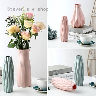 Steven's e-shop Porcelain vase creative Nordic plastic small vase living room decoration vase hydroponic creative vase
