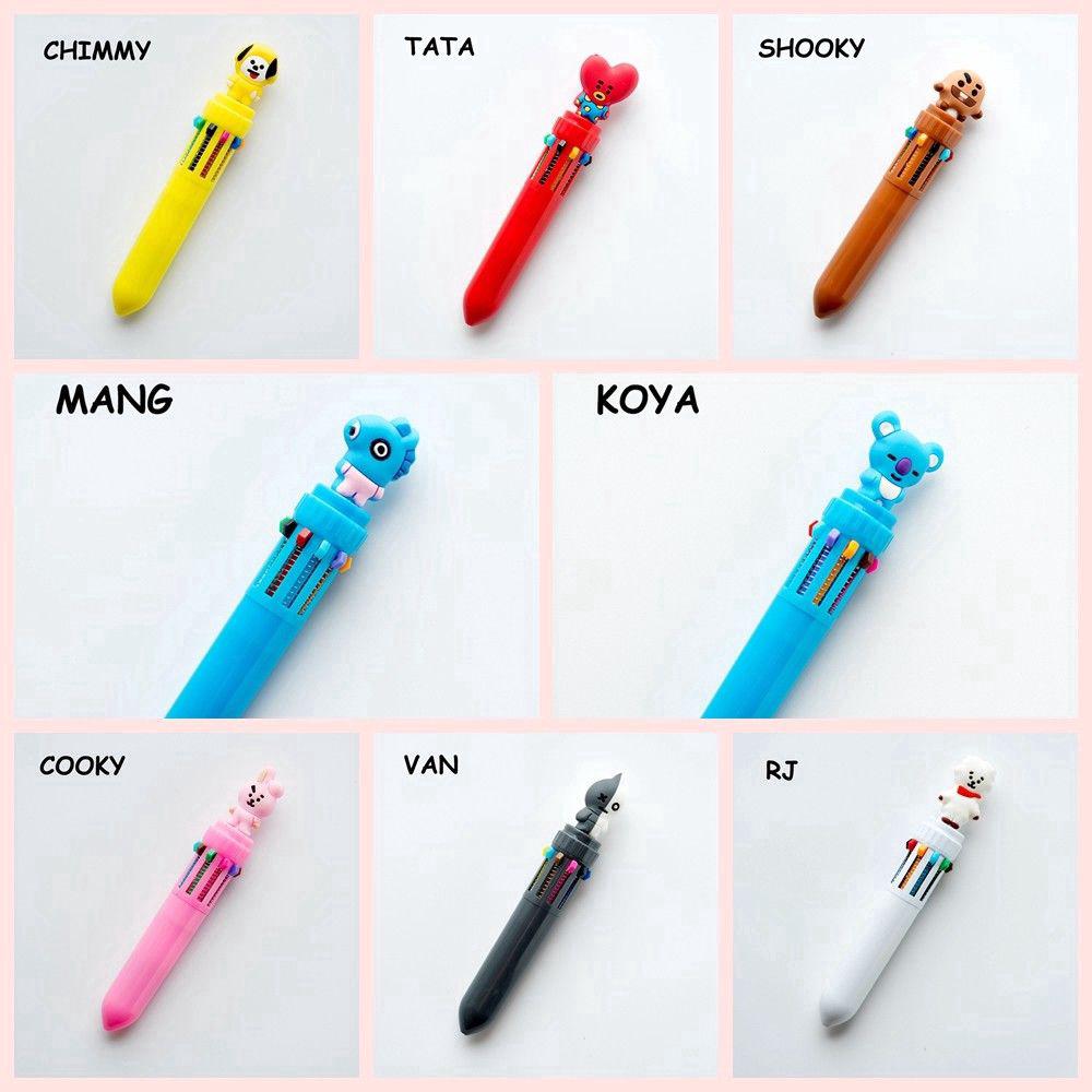 Kpop BTS BT21 Chunky 10 Colors in 1 Ballpoint Gel Pen (3)