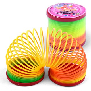 New Magic Plastic Slinky Rainbow Spring Colorful New Children Funny Classic Toy Color Randomly