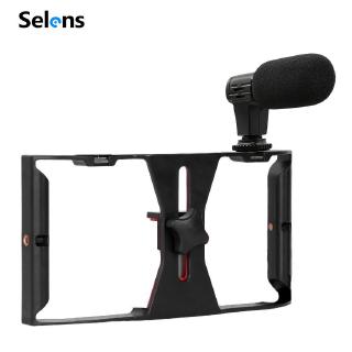 Selens Smartphone Video Stabilizer Case Cradle MIC-06 Microphone Vlog Kit