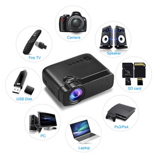 ♙◈☫YJ333 LCD Projector Andorid Version 2800 Lumens Support 1080P Input Multiple Ports Wifi Bluetooth