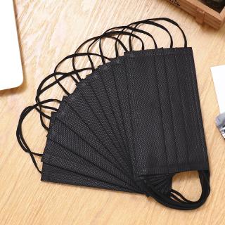 10 Pieces of Three-layer Black Disposable Breathable Non-woven Fabric