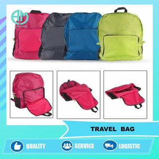 Travel Bag 2 Way Foldable Water Proof Bagpack Unisex (random color)