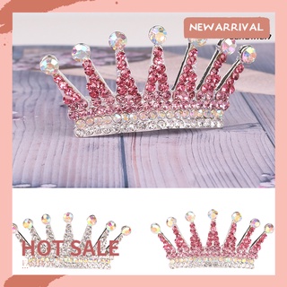 【TS】 Baby Girl Kids Mini Shiny Rhinestone Crown Hair Comb Hairpin Clip Jewelry Gift