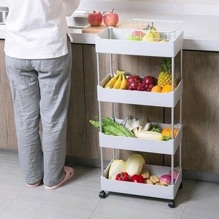 MOVABLE 4 TIER RACK ORGANIZER FOR KITCHEN AND BATHROOM
