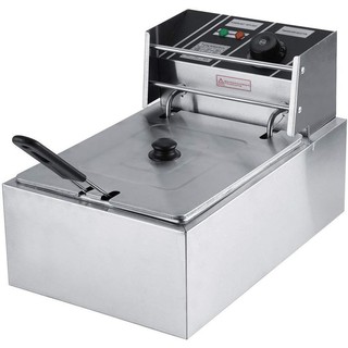 ♝6L Heavy Duty Stainless Steel Deep Fryer Commercial Electric Catering Kitchen Machine with Basket a