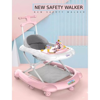 [COD]Baby Walker Music Folding Car 6-18 Months Anti-Rollover Anti-O-Leg Multifunctional Walker