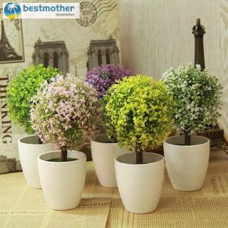 beatmother Outdoor 1pc Artificial Topiary Tree Potted Ball Plants Garden Outdoor Bonsai Home Decor