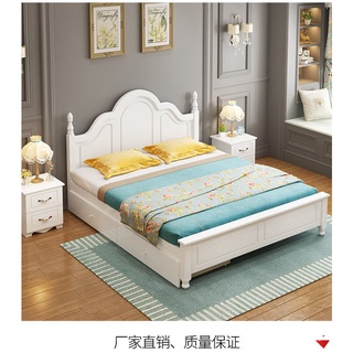 Wood Bed1.8M Double Bed Adult Master Bedroom1.5mModern Minimalist1.2M Princess Bed Single Bed