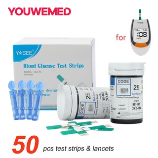 50pcs blood glucose test strips Suitable for Yasee GLM-77 with Lancets Blood Sugar Detection Glucome