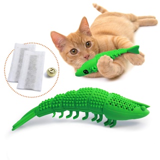 Cat Toothbrush Catnip Toy Cat Dental Care, Cat Interactive Toothbrush Chew Toy, Refillable Catnip Ki