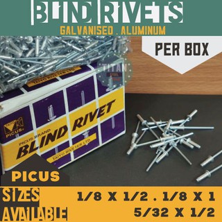 Per Box - Aluminum Blind Rivet (1/8 x 1/2, 1/8 x 1, 5/32 x 1/2, 5/32 x 3/4)