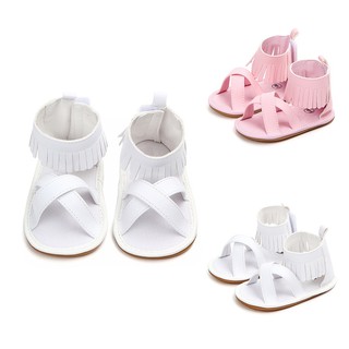Baby Girl Cute Tassel Sandals Soft Sole Anti-slip Crib Shoes