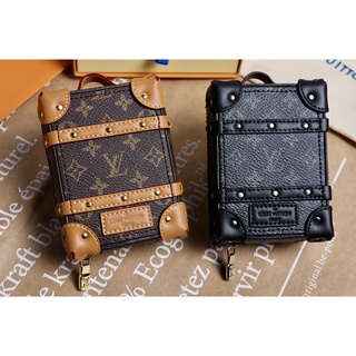 1555 Classic presbyopia mini backpack keychain coin purse retro leather mini suitcase zipper small satchel (1)