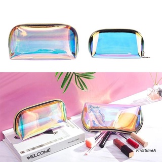 clear pouch◑✆fir♞ Holographic Makeup Bag Rainbow Iridescent Cosmetic Pouch Clear Toilet Orga
