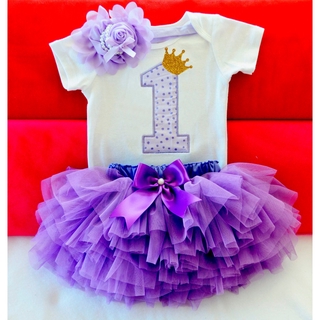 [NNJXD]First Birthday Outfits Tutu Tulle 1 Year Party Communion