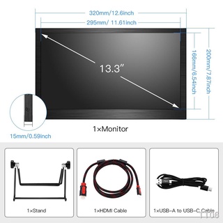 ❁✘✿Eyoyo 13.3 inch Portable Monitor HDMI Input Gaming Monitor 1080P HDR IPS Display Compatible with