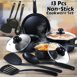 EmpressShop New 13Pcs Kitchenware Cookware Set Non-Stick/Soup Pot/Fry Pan