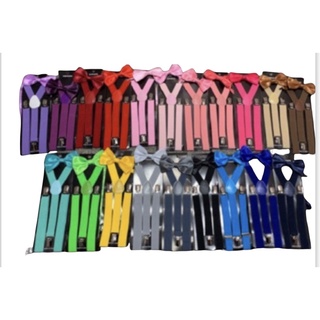 teens- Mens- adult Adjustable Suspender Adult With Bow Tie - 4ft- 5.7ft