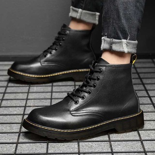Korean version of 2022 new fashion four seasons black Martin boots men's high-top leather shoes boot