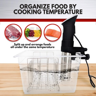 Stainless Steel Sous Vide Rack and 11L Sous Vide Cooker Containers Sets Detachable Dividers Separator for Immersion Circulators