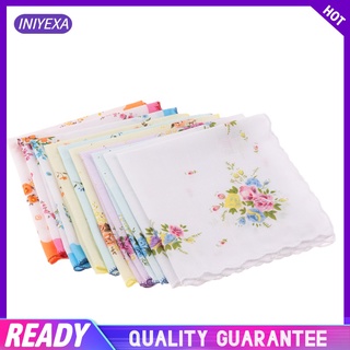 10-pack Women Handkerchiefs Flowers Pattern
