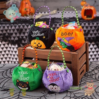 YUSENS Decor Props Halloween Candy Bag Horror Gift Bag Kids Candy Bucket Portable Cute Party Pumpkin Candy Tote/Multicolor