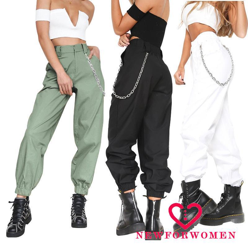 NFW♥Women Cargo Pants High Waist Jogger Skinny Trousers (1)