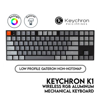 Keychron K1 Mechanical Keyboard (Tenkeyless, Wired/Bluetooth, RGB, Gateron Low Profile)
