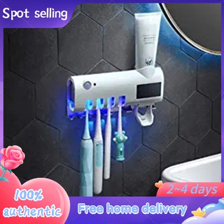 Toothbrush sterilizer UV Light Sterilizer Toothbrush Holder Cleaner Automatic Toothpaste Dispenser